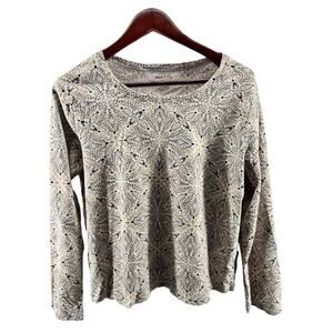 White Stag Multicolored Printed Long Sleeve Blouse Women's Size 2XL